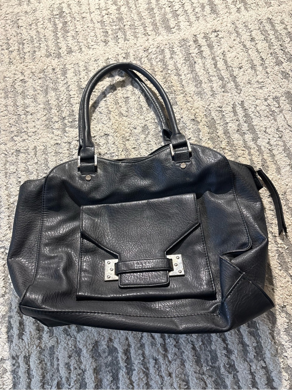 Nicole miller black large pockets shoulder bag handbag